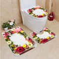 thumbnail image 1 of PUDMAD Flowers 3 Piece Bathroom Rugs Set Bath Rug Contour Mat and Toilet Lid Cover, 1 of 2