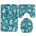 thumbnail image 1 of PUDMAD Flowers Floral Romantic Modern Beams Blossoms Leaves Flowers 3 Piece Bathroom Rugs Set Bath Rug Contour Mat and Toilet Lid Cover, 1 of 2