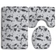 thumbnail image 1 of PUDMAD Flowers Pineapple 3 Piece Bathroom Rugs Set Bath Rug Contour Mat and Toilet Lid Cover, 1 of 2