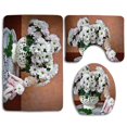 thumbnail image 1 of PUDMAD Flowers for Onia 3 Piece Bathroom Rugs Set Bath Rug Contour Mat and Toilet Lid Cover, 1 of 2