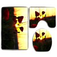 thumbnail image 1 of PUDMAD Flowers for U Baby 3 Piece Bathroom Rugs Set Bath Rug Contour Mat and Toilet Lid Cover, 1 of 2