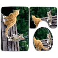 thumbnail image 1 of PUDMAD Fluffy Kittens 3 Piece Bathroom Rugs Set Bath Rug Contour Mat and Toilet Lid Cover, 1 of 2
