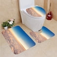 thumbnail image 1 of PUDMAD Flying Above Clouds View from Airplane 3 Piece Bathroom Rugs Set Bath Rug Contour Mat and Toilet Lid Cover, 1 of 2
