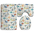 thumbnail image 1 of PUDMAD Flying Airplane Patterns 3 Piece Bathroom Rugs Set Bath Rug Contour Mat and Toilet Lid Cover, 1 of 2