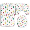 thumbnail image 1 of PUDMAD Flying Birds Flying Birds Carrying Heart Branches Love Valentines Artprint Home 3 Piece Bathroom Rugs Set Bath Rug Contour Mat and Toilet Lid Cover, 1 of 2