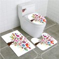 thumbnail image 1 of PUDMAD Flying Birds Ornate Easter Tree Floral Eggs Love Birds Butterflies Joy 3 Piece Bathroom Rugs Set Bath Rug Contour Mat and Toilet Lid Cover, 1 of 2