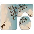 thumbnail image 1 of PUDMAD Flying Birds Silhouette a Boy 3 Piece Bathroom Rugs Set Bath Rug Contour Mat and Toilet Lid Cover, 1 of 2