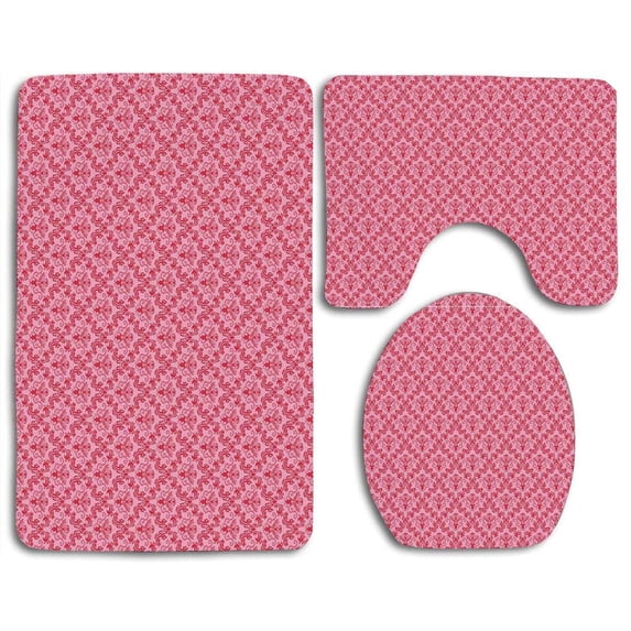 PUDMAD Flying Birds Two Birds on a Branch Singing Love Songs Friend Valentine Couple Hope Living 3 Piece Bathroom Rugs Set Bath Rug Contour Mat and Toilet Lid Cover