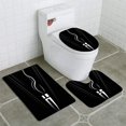 thumbnail image 1 of PUDMAD Flying Bullet 3 Piece Bathroom Rugs Set Bath Rug Contour Mat and Toilet Lid Cover, 1 of 2
