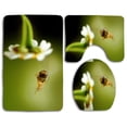 thumbnail image 1 of PUDMAD Flying Insect 3 Piece Bathroom Rugs Set Bath Rug Contour Mat and Toilet Lid Cover, 1 of 2