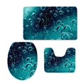 thumbnail image 1 of PUDMAD Foam Circle Lid Blue 3 Piece Bathroom Rugs Set Bath Rug Contour Mat and Toilet Lid Cover, 1 of 2