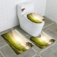 thumbnail image 1 of PUDMAD Fog and Tea Field 3 Piece Bathroom Rugs Set Bath Rug Contour Mat and Toilet Lid Cover, 1 of 2
