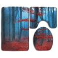 thumbnail image 1 of PUDMAD Foggy Day Into Forest During Autumn 3 Piece Bathroom Rugs Set Bath Rug Contour Mat and Toilet Lid Cover, 1 of 2
