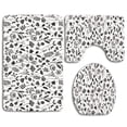 thumbnail image 1 of PUDMAD Folk Botanical 3 Piece Bathroom Rugs Set Bath Rug Contour Mat and Toilet Lid Cover, 1 of 2