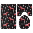 thumbnail image 1 of PUDMAD Folk Dala Horse Florals 3 Piece Bathroom Rugs Set Bath Rug Contour Mat and Toilet Lid Cover, 1 of 2