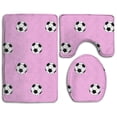 thumbnail image 1 of PUDMAD Football 3 Piece Bathroom Rugs Set Bath Rug Contour Mat and Toilet Lid Cover, 1 of 2