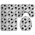 thumbnail image 1 of PUDMAD Football 3 Piece Bathroom Rugs Set Bath Rug Contour Mat and Toilet Lid Cover, 1 of 2