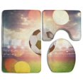 thumbnail image 1 of PUDMAD Football and Light 3 Piece Bathroom Rugs Set Bath Rug Contour Mat and Toilet Lid Cover, 1 of 2