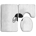 thumbnail image 1 of PUDMAD Football helmet icon 3 Piece Bathroom Rugs Set Bath Rug Contour Mat and Toilet Lid Cover, 1 of 2