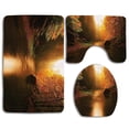 thumbnail image 1 of PUDMAD Forest Flowing River 3 Piece Bathroom Rugs Set Bath Rug Contour Mat and Toilet Lid Cover, 1 of 2