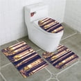 thumbnail image 1 of PUDMAD Forest Weak Afternoon Sunbeams Autumn Forest Leaves and Branches Sand 3 Piece Bathroom Rugs Set Bath Rug Contour Mat and Toilet Lid Cover, 1 of 2
