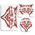 thumbnail image 1 of PUDMAD Fox Artistic Patterned Portrait Fox Sharp Green Eyes Wavy Curvy Cute 3 Piece Bathroom Rugs Set Bath Rug Contour Mat and Toilet Lid Cover, 1 of 2
