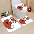 thumbnail image 1 of PUDMAD Fox Cartoon Young Fox Character Spiral s Cute Friendly Charming Dark 3 Piece Bathroom Rugs Set Bath Rug Contour Mat and Toilet Lid Cover, 1 of 2