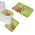thumbnail image 1 of PUDMAD Fox Grass 3 Piece Bathroom Rugs Set Bath Rug Contour Mat and Toilet Lid Cover, 1 of 2
