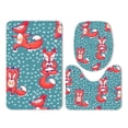 thumbnail image 1 of PUDMAD Fox Practicing Yoga Cute Action Exercise 3 Piece Bathroom Rugs Set Bath Rug Contour Mat and Toilet Lid Cover, 1 of 2