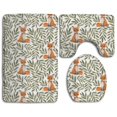 thumbnail image 1 of PUDMAD Fox and Leaves 3 Piece Bathroom Rugs Set Bath Rug Contour Mat and Toilet Lid Cover, 1 of 2