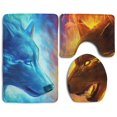 thumbnail image 1 of PUDMAD Foxes 3 Piece Bathroom Rugs Set Bath Rug Contour Mat and Toilet Lid Cover, 1 of 2