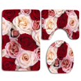 thumbnail image 1 of PUDMAD Fragrant Roses 3 Piece Bathroom Rugs Set Bath Rug Contour Mat and Toilet Lid Cover, 1 of 2