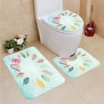 thumbnail image 1 of PUDMAD Frame Hand Painted Skeleton Leaves Paper Butterfly 3 Piece Bathroom Rugs Set Bath Rug Contour Mat and Toilet Lid Cover, 1 of 2