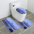 thumbnail image 1 of PUDMAD Fraser River in Winter BC Canada 3 Piece Bathroom Rugs Set Bath Rug Contour Mat and Toilet Lid Cover, 1 of 2