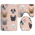 thumbnail image 1 of PUDMAD French Bulldog Portraits Dog 3 Piece Bathroom Rugs Set Bath Rug Contour Mat and Toilet Lid Cover, 1 of 2
