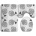 thumbnail image 1 of PUDMAD French Horn Quartet 3 Piece Bathroom Rugs Set Bath Rug Contour Mat and Toilet Lid Cover, 1 of 2