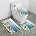 thumbnail image 1 of PUDMAD Fresh Breakfast Near sea 3 Piece Bathroom Rugs Set Bath Rug Contour Mat and Toilet Lid Cover, 1 of 2