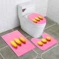 thumbnail image 1 of PUDMAD Fresh Lemons 3 Piece Bathroom Rugs Set Bath Rug Contour Mat and Toilet Lid Cover, 1 of 2