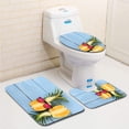 thumbnail image 1 of PUDMAD Fresh Pineapple Sunglasses on Wooden Table 3 Piece Bathroom Rugs Set Bath Rug Contour Mat and Toilet Lid Cover, 1 of 2