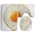 thumbnail image 1 of PUDMAD Fried Egg Isolated 3 Piece Bathroom Rugs Set Bath Rug Contour Mat and Toilet Lid Cover, 1 of 2