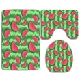thumbnail image 1 of PUDMAD Fructis Red Watermelon 3 Piece Bathroom Rugs Set Bath Rug Contour Mat and Toilet Lid Cover, 1 of 2