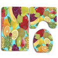 thumbnail image 1 of PUDMAD Fruit Drawing 3 Piece Bathroom Rugs Set Bath Rug Contour Mat and Toilet Lid Cover, 1 of 2