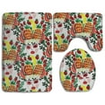 thumbnail image 1 of PUDMAD Fruit Hair 3 Piece Bathroom Rugs Set Bath Rug Contour Mat and Toilet Lid Cover, 1 of 2