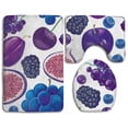 thumbnail image 1 of PUDMAD Fruits 3 Piece Bathroom Rugs Set Bath Rug Contour Mat and Toilet Lid Cover, 1 of 2