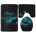 thumbnail image 1 of PUDMAD Full Moon 3 Piece Bathroom Rugs Set Bath Rug Contour Mat and Toilet Lid Cover, 1 of 2