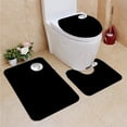 thumbnail image 1 of PUDMAD Full Moon 3 Piece Bathroom Rugs Set Bath Rug Contour Mat and Toilet Lid Cover, 1 of 2