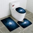 thumbnail image 1 of PUDMAD Full Moon and Clouds on Night Sky 3 Piece Bathroom Rugs Set Bath Rug Contour Mat and Toilet Lid Cover, 1 of 2