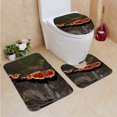 thumbnail image 1 of PUDMAD Fungi Growing Fallen Log 3 Piece Bathroom Rugs Set Bath Rug Contour Mat and Toilet Lid Cover, 1 of 2