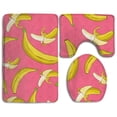 thumbnail image 1 of PUDMAD Funny Bananas 3 Piece Bathroom Rugs Set Bath Rug Contour Mat and Toilet Lid Cover, 1 of 2