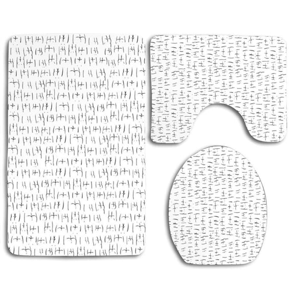PUDMAD Funny Butts 3 Piece Bathroom Rugs Set Bath Rug Contour Mat and Toilet Lid Cover
